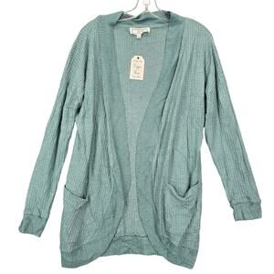 Hippie Rose Green Jade Cardigan Sweater NEW Soft Open Long Sleeves Knit Womens M
